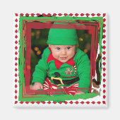 Personaliseer deze Kerstmis Fotomagneet Magneet (Voorkant)