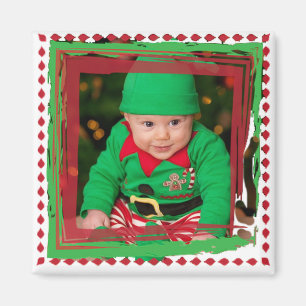Personaliseer deze Kerstmis Fotomagneet Magneet