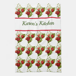 Personaliseer deze keuken met aardbeienpatroon theedoek