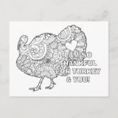 Personaliseer deze kleurplaat Thanksgiving Turkey Briefkaart (Voorkant)