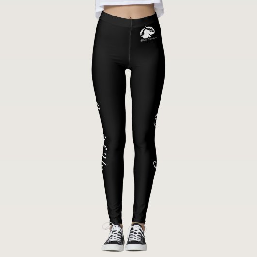 "Personaliseer deze" Leggings - White B&B Logo (Voorkant)