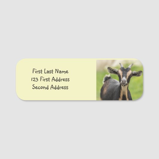Personaliseer deze Leuke Boerderij Animal Goat Naamplaatje (Voorkant)
