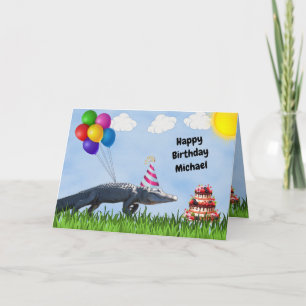 Personaliseer deze leuke Gator Happy Birthday Kaar Kaart