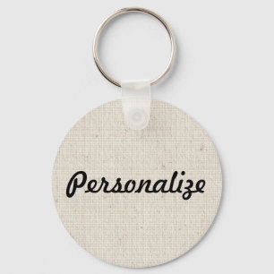 Personaliseer deze Linen Kijk Sleutelhanger
