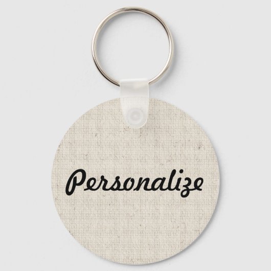 Personaliseer deze Linen Kijk Sleutelhanger (Voorkant)