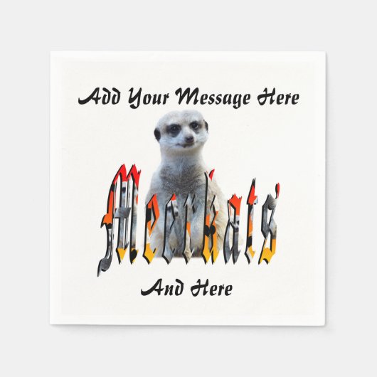 Personaliseer deze Meerkat en de Sjabloon van de L Servetten (Voorkant)