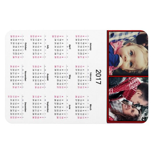 Personaliseer deze Mini 2017 magneetkalender Magneet (Horizontaal)