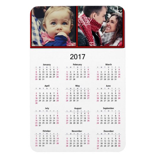 Personaliseer deze Mini 2017 magneetkalender Magneet (Verticaal)