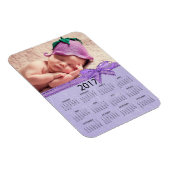 Personaliseer deze Paarse 2017 Mini Kalender Magneet (Rechterzijde)