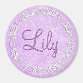 Personaliseer deze Paarse Magnet van de Naam (Voorkant)