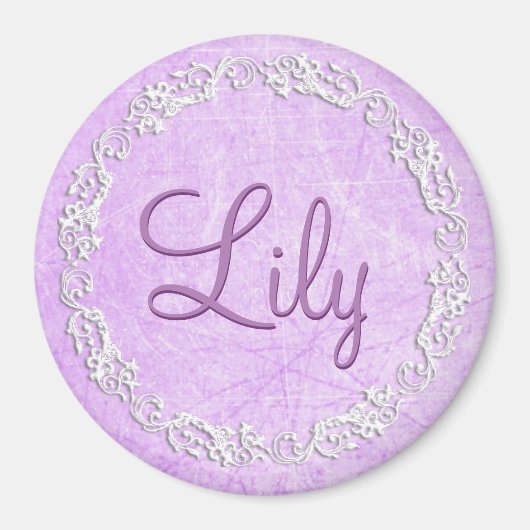 Personaliseer deze Paarse Magnet van de Naam (Voorkant)