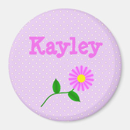 Personaliseer deze Paarse Polka Dotted Name Magnet