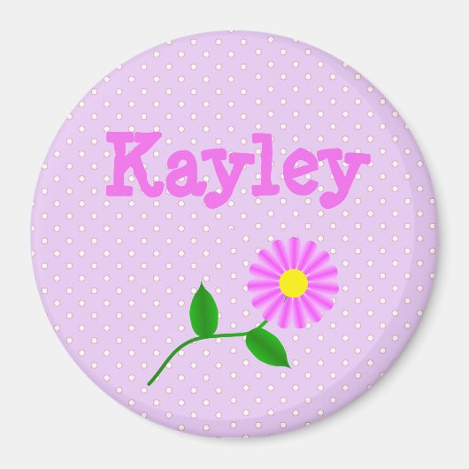 Personaliseer deze Paarse Polka Dotted Name Magnet (Voorkant)