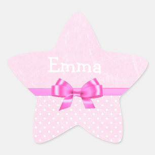 Personaliseer deze Pink Glitter Star Sticker
