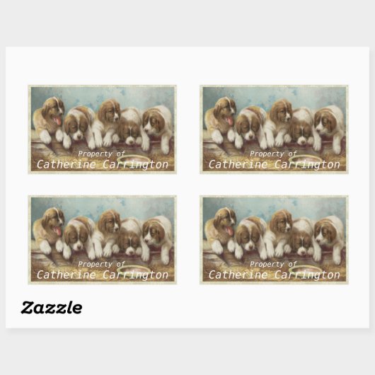 Personaliseer deze schattige Puppy Stickers (Vel)