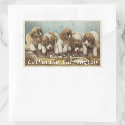 Personaliseer deze schattige  Puppy Stickers (Tas)