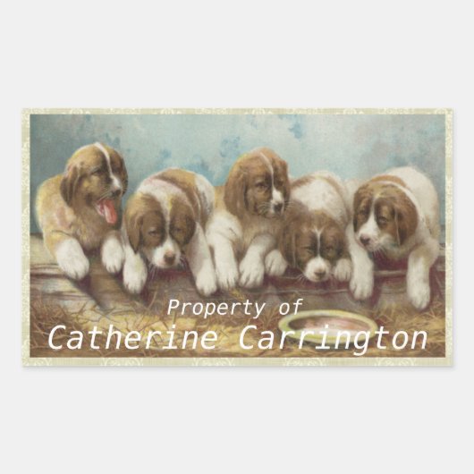 Personaliseer deze schattige  Puppy Stickers (Voorkant)