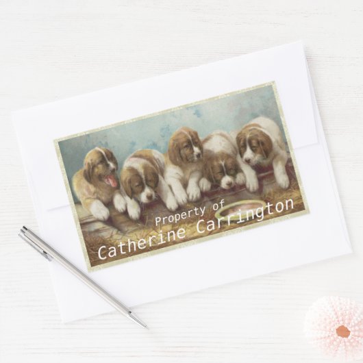 Personaliseer deze schattige Puppy Stickers (Envelop)