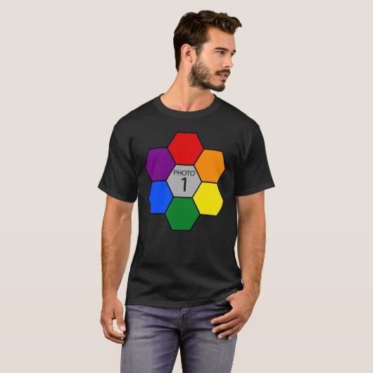 Personaliseer deze sjabloon FOTO geometrische rhom T-shirt (Voorkant volledig)