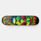 Personaliseer deze trendy Rasta Lion Persoonlijk Skateboard (Horizontaal)