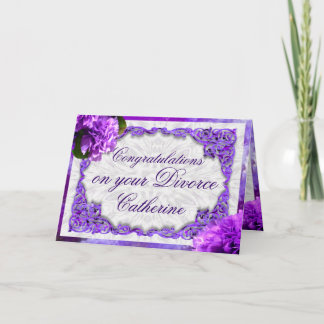 Personaliseer deze Violet Anjers Echtscheiding Kaa Kaart
