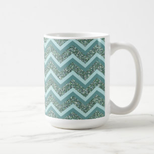 Personaliseer deze Wintertaling schitteren Zigzag Koffiemok