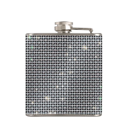 Personaliseer Diamond Flask, briljant wit kristal Heupfles (Achterkant)