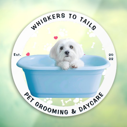 Personaliseer Dierenverzorging Winkel Bedrijf Groo Raamsticker (Vel 3)