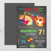 Personaliseer Digitaal Voetbal Verjaardagsfeest Kaart (Voorkant / Achterkant)