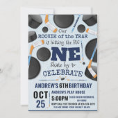Personaliseer Digitale Hockey 1e Verjaardagsfeest Kaart (Voorkant)