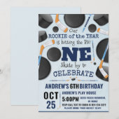 Personaliseer Digitale Hockey 1e Verjaardagsfeest Kaart (Voorkant / Achterkant)