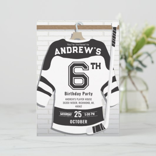 Personaliseer Digitale Hockey Verjaardagsfeestje Kaart (Staand voorkant)