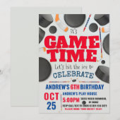 Personaliseer Digitale Hockey Verjaardagsfeestje Kaart (Voorkant / Achterkant)