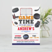 Personaliseer Digitale Hockey Verjaardagsfeestje Kaart (Staand voorkant)