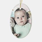 Personaliseer dit 2-zijdige Schattigee Baby Orname Keramisch Ornament (Links)