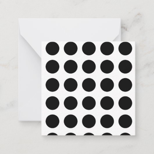 PERSONALISEER DIT - B&W Polka Dots Pattern Notitiekaartje (Voorkant)