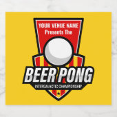Personaliseer dit Beer Pong Logo Bier Etiket (Enkel label)