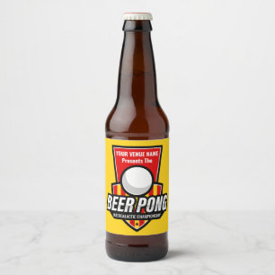 Personaliseer dit Beer Pong Logo Bier Etiket