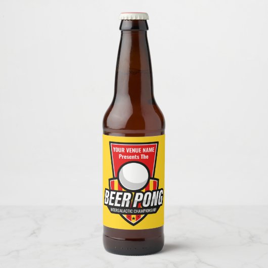 Personaliseer dit Beer Pong Logo Bier Etiket (Voorkant)