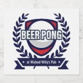 Personaliseer Dit Beer Pong Logo Bier Etiket (Enkel label)