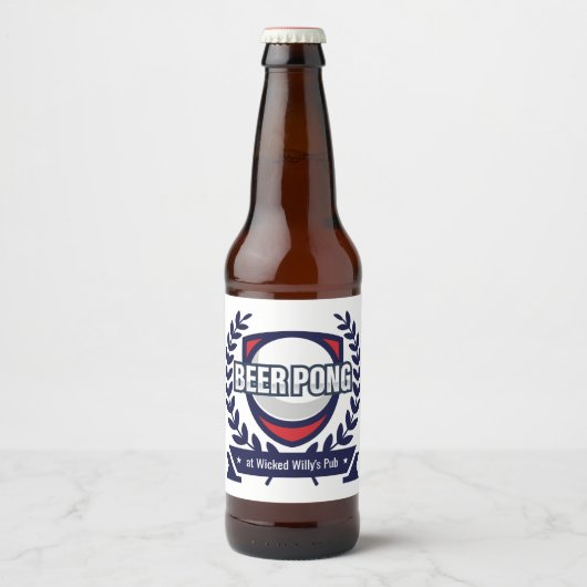 Personaliseer Dit Beer Pong Logo Bier Etiket (Voorkant)