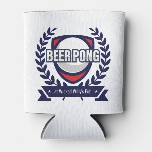 Personaliseer Dit Beer Pong Logo Blikjeskoeler (Voorkant)