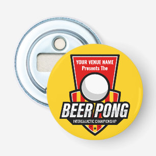 Personaliseer dit Beer Pong-logo Button Flesopener
