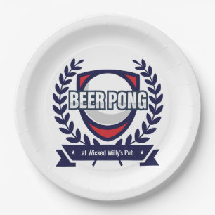 Personaliseer Dit Beer Pong Logo Papieren Bordje