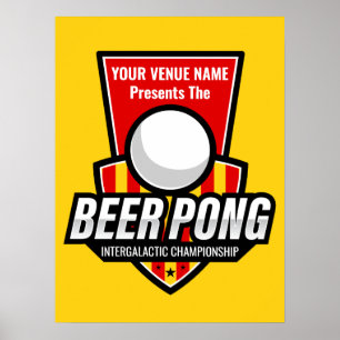 Personaliseer dit Beer Pong Logo Poster