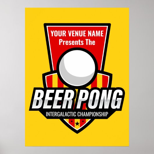 Personaliseer dit Beer Pong Logo Poster (Voorkant)