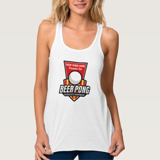 Personaliseer dit Beer Pong-logo Tanktop (Voorkant)