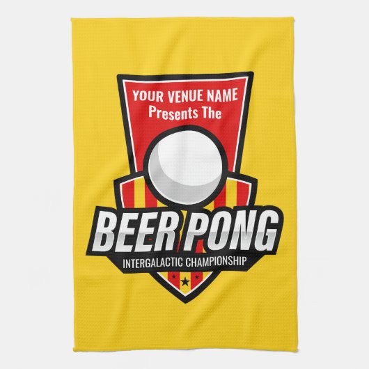 Personaliseer dit Beer Pong Logo Theedoek (Verticaal)