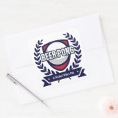 Personaliseer dit Beer Pong-logo Vierkante Sticker (Envelop)
