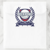 Personaliseer dit Beer Pong-logo Vierkante Sticker (Tas)